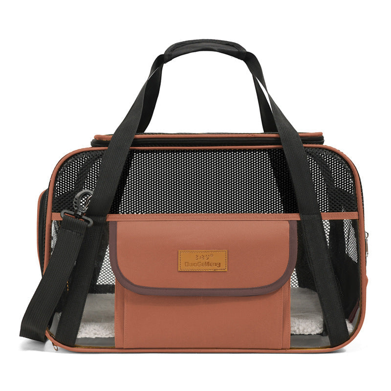 KFX-7528381 Breathable One-Shoulder Pet Carrier Bag in Solid Colors