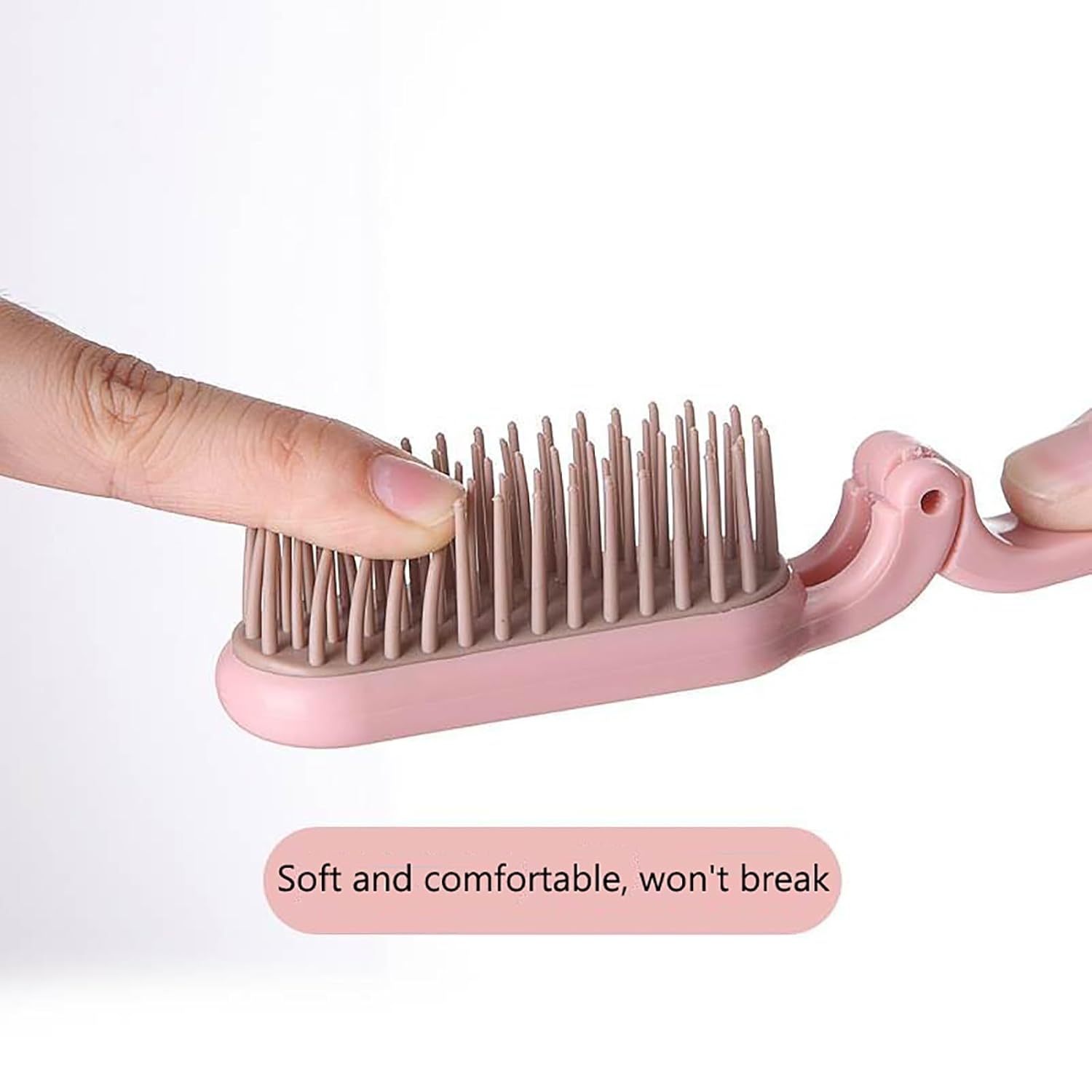KFX-7529405 Portable Foldable Pet Brush with Soft Toothed Comb for Travel and Grooming