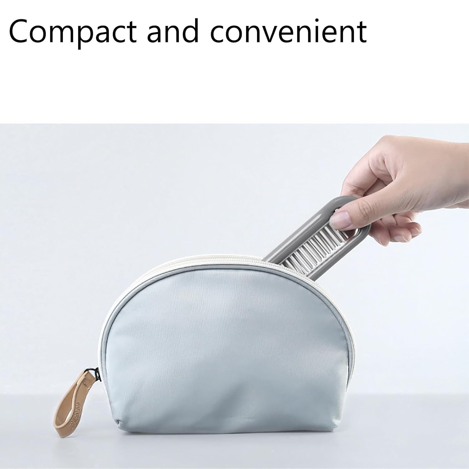 KFX-7529405 Portable Foldable Pet Brush with Soft Toothed Comb for Travel and Grooming