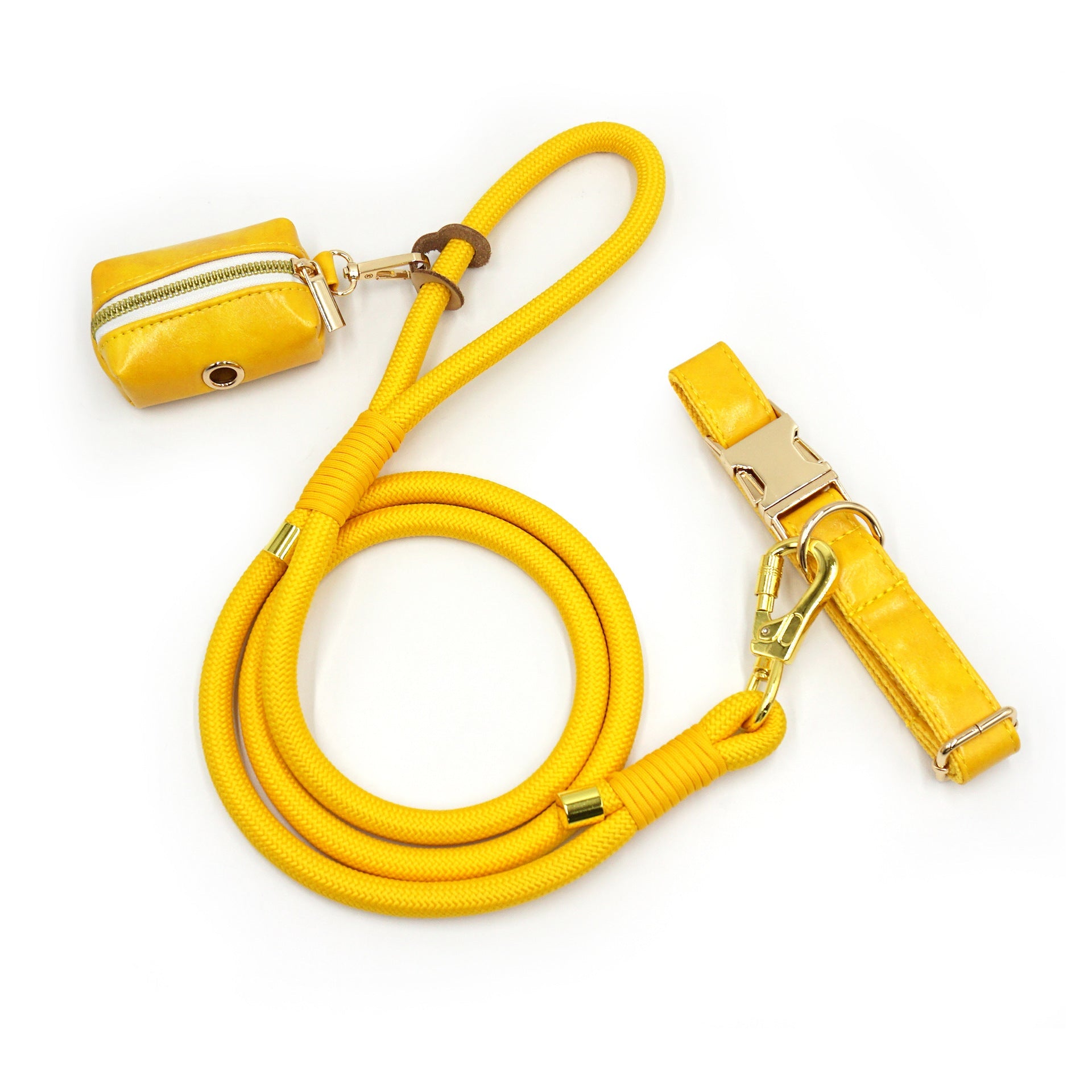 KFX-7531581 Handwoven Leather Dog Leash - Strong, Round Rope in Various Colors