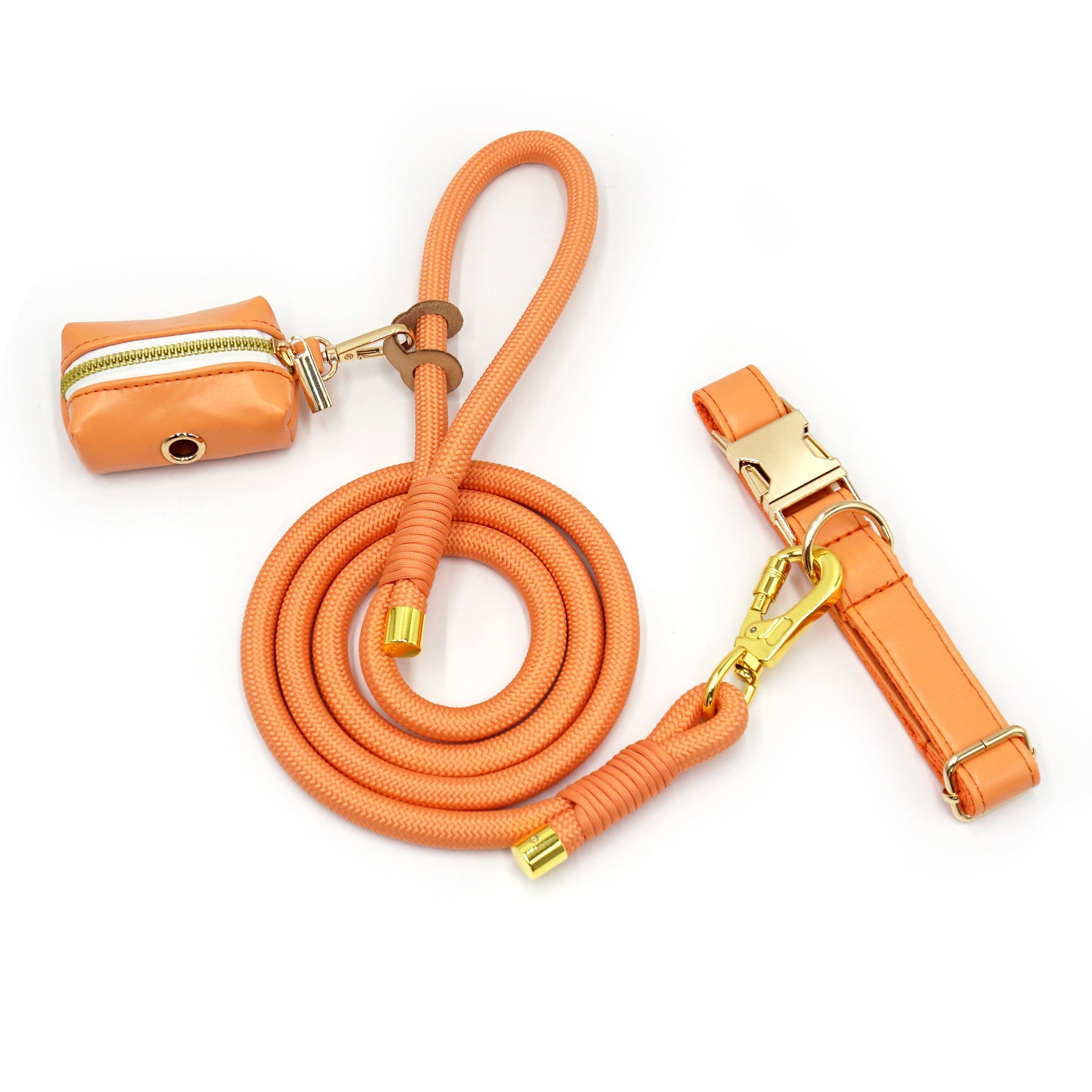 KFX-7531581 Handwoven Leather Dog Leash - Strong, Round Rope in Various Colors