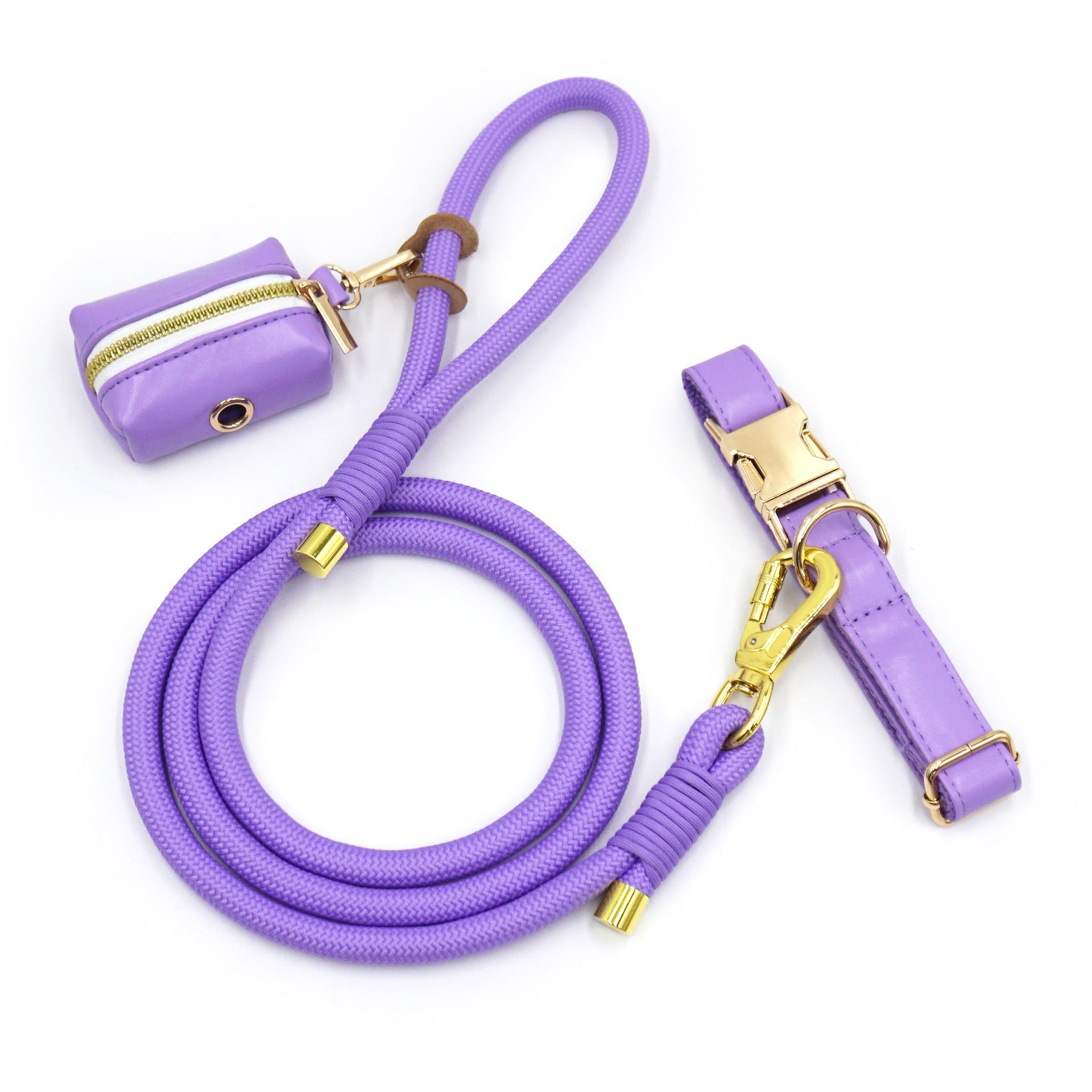 KFX-7531581 Handwoven Leather Dog Leash - Strong, Round Rope in Various Colors