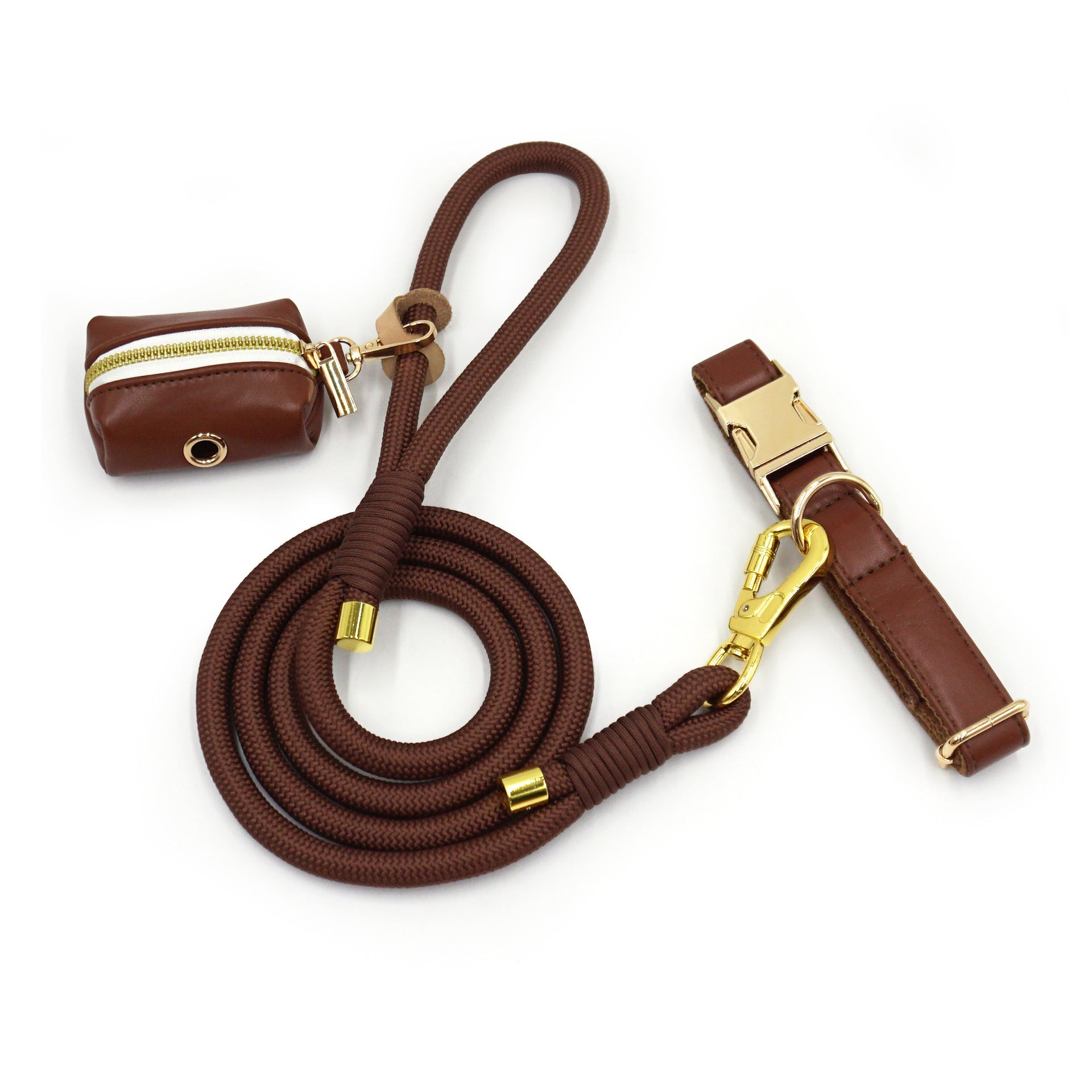 KFX-7531581 Handwoven Leather Dog Leash - Strong, Round Rope in Various Colors