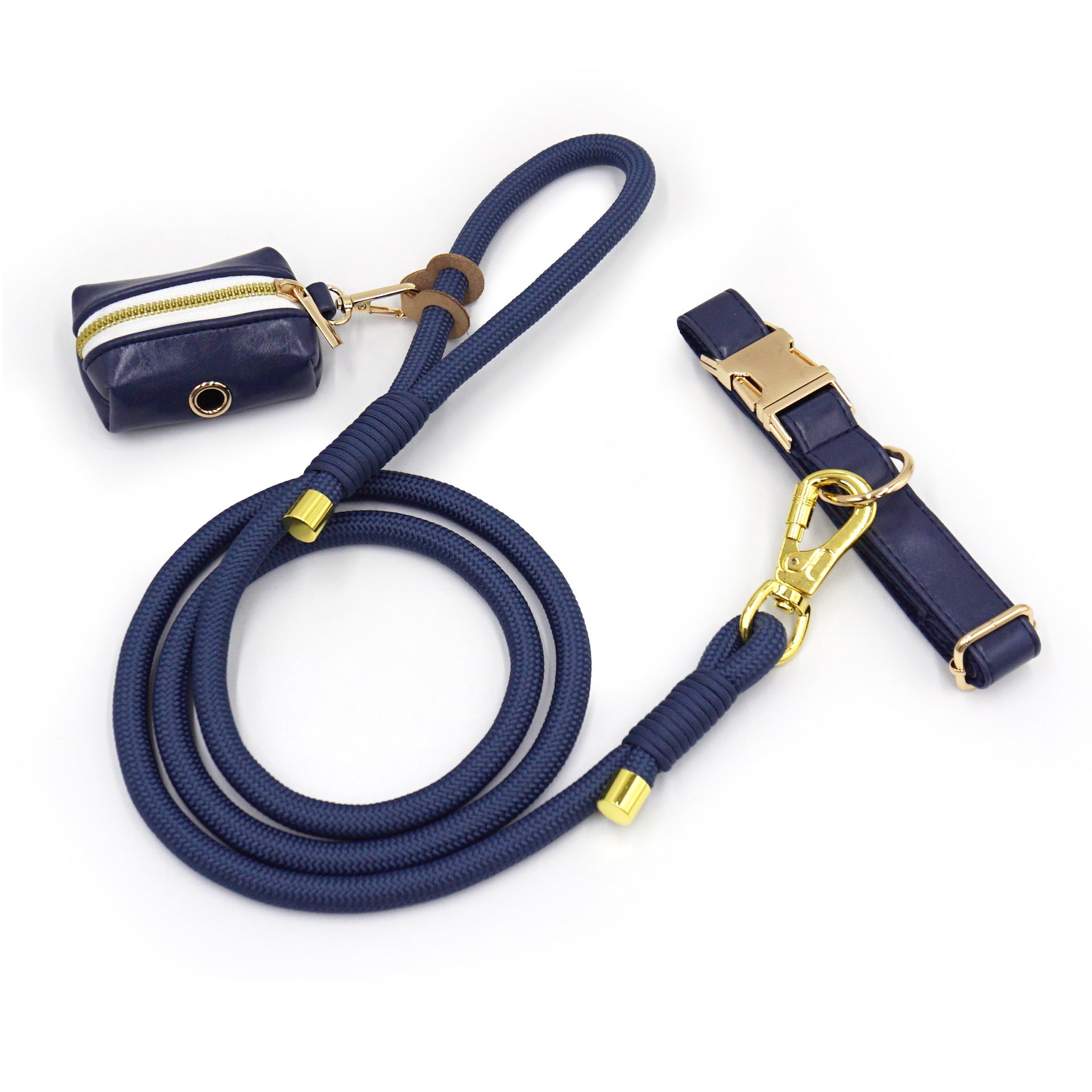 KFX-7531581 Handwoven Leather Dog Leash - Strong, Round Rope in Various Colors