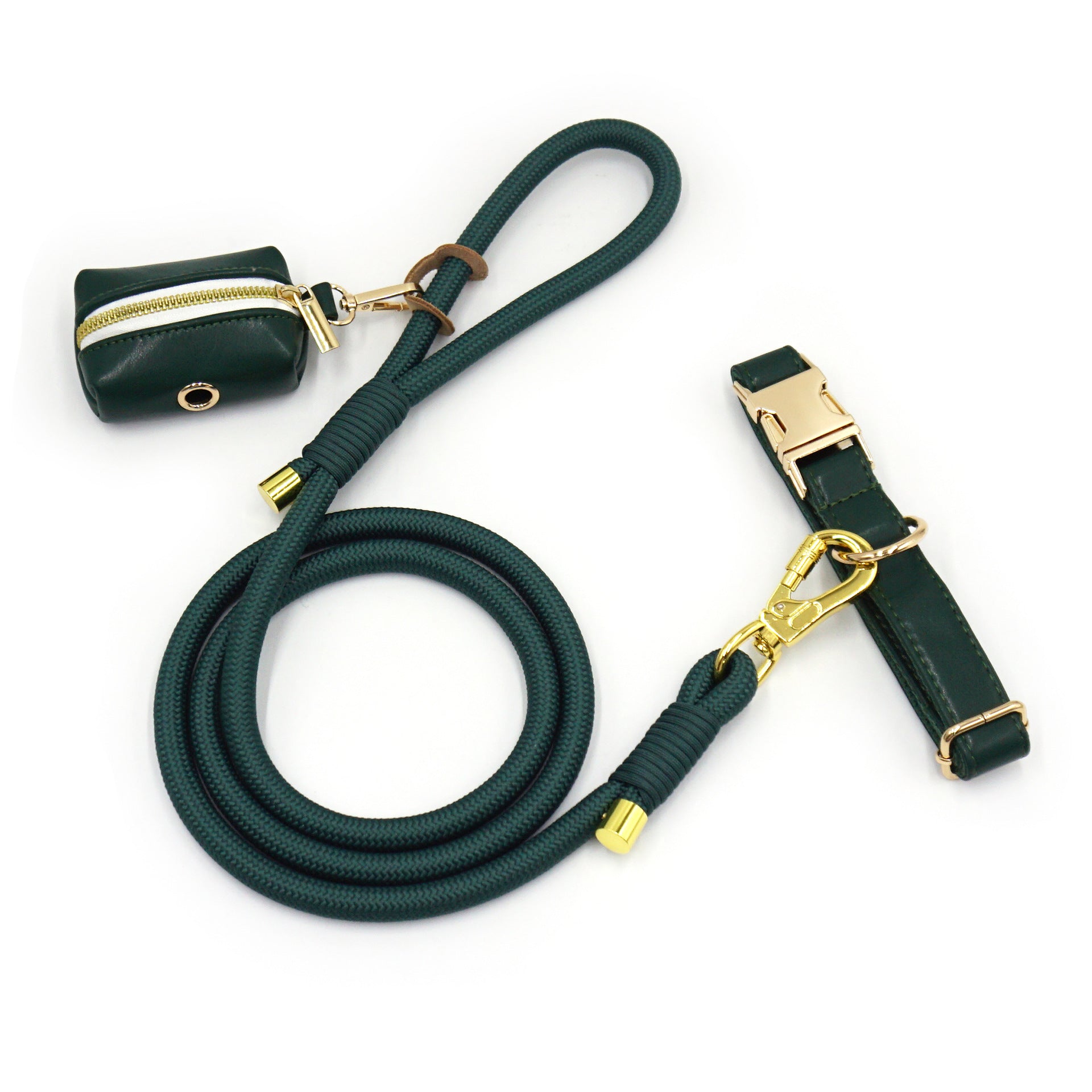 KFX-7531581 Handwoven Leather Dog Leash - Strong, Round Rope in Various Colors