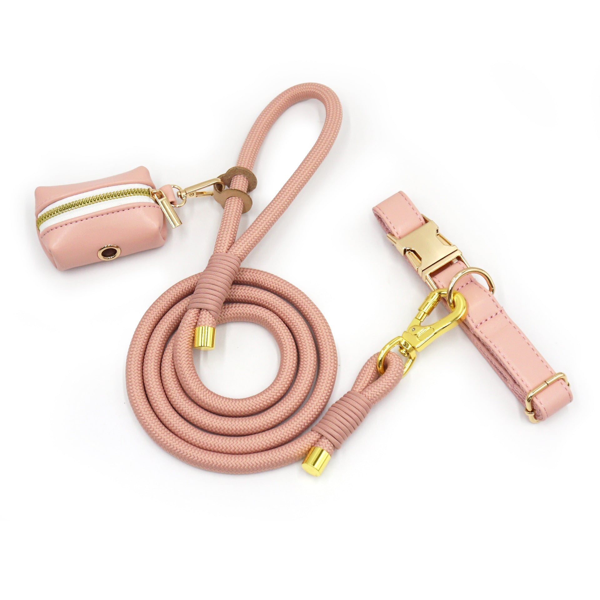 KFX-7531581 Handwoven Leather Dog Leash - Strong, Round Rope in Various Colors