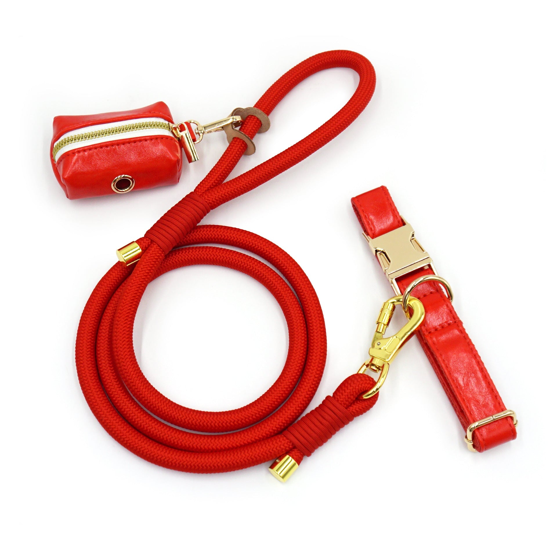 KFX-7531581 Handwoven Leather Dog Leash - Strong, Round Rope in Various Colors