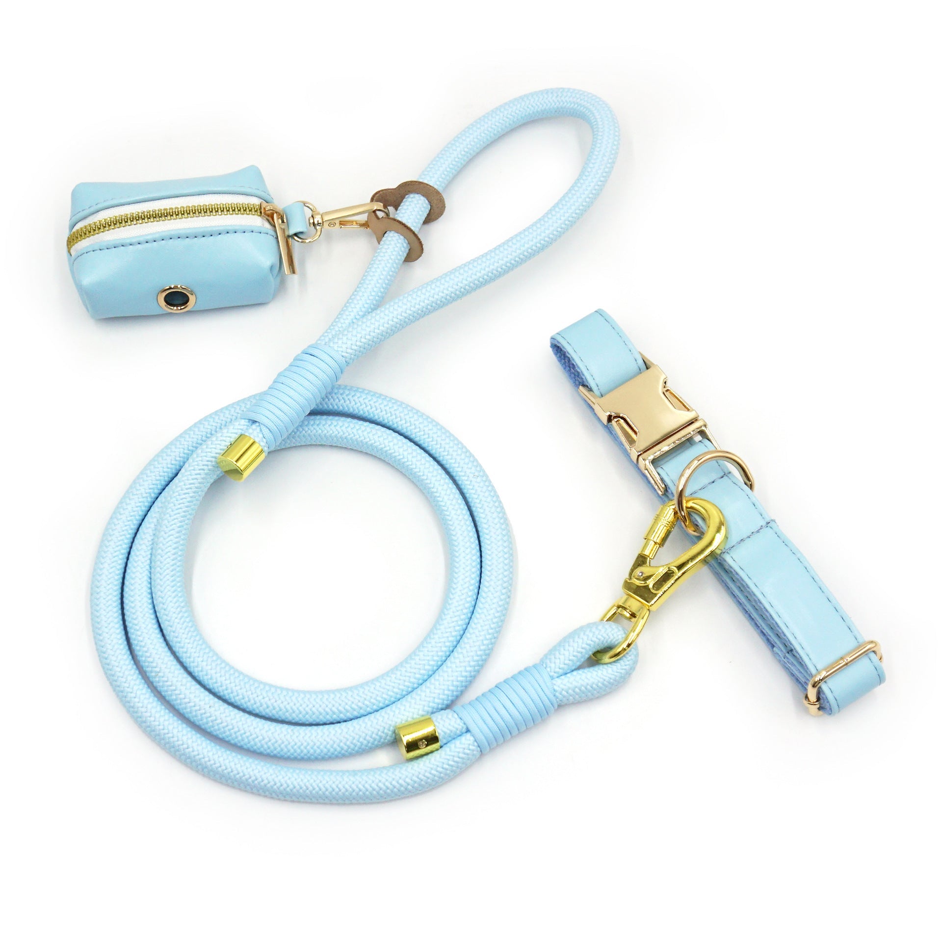 KFX-7531581 Handwoven Leather Dog Leash - Strong, Round Rope in Various Colors