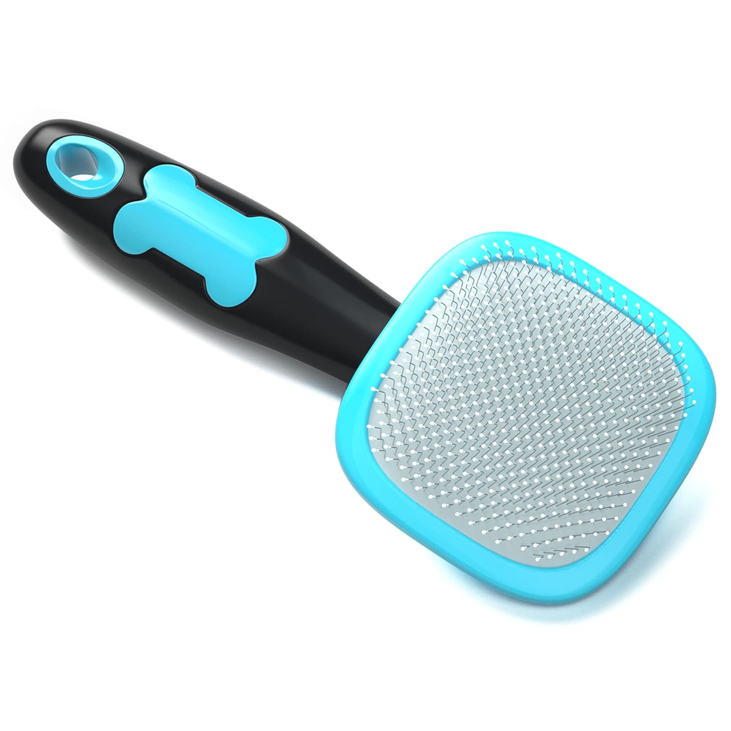 KFX-7533373 Pet Grooming Brush for Dogs and Cats - Stainless Steel Bristles, Comfort Grip Handle, Easy Cleaning, Long and Short Hair