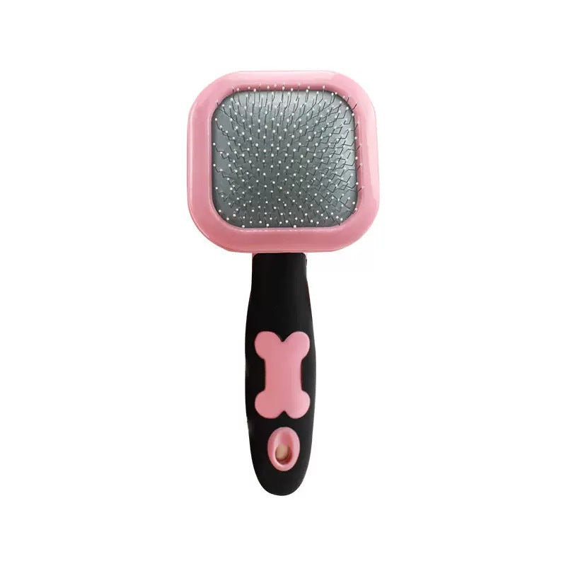 KFX-7533373 Pet Grooming Brush for Dogs and Cats - Stainless Steel Bristles, Comfort Grip Handle, Easy Cleaning, Long and Short Hair