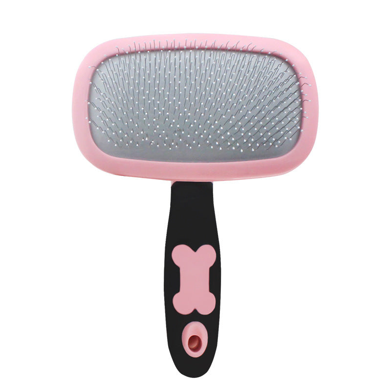 KFX-7533373 Pet Grooming Brush for Dogs and Cats - Stainless Steel Bristles, Comfort Grip Handle, Easy Cleaning, Long and Short Hair
