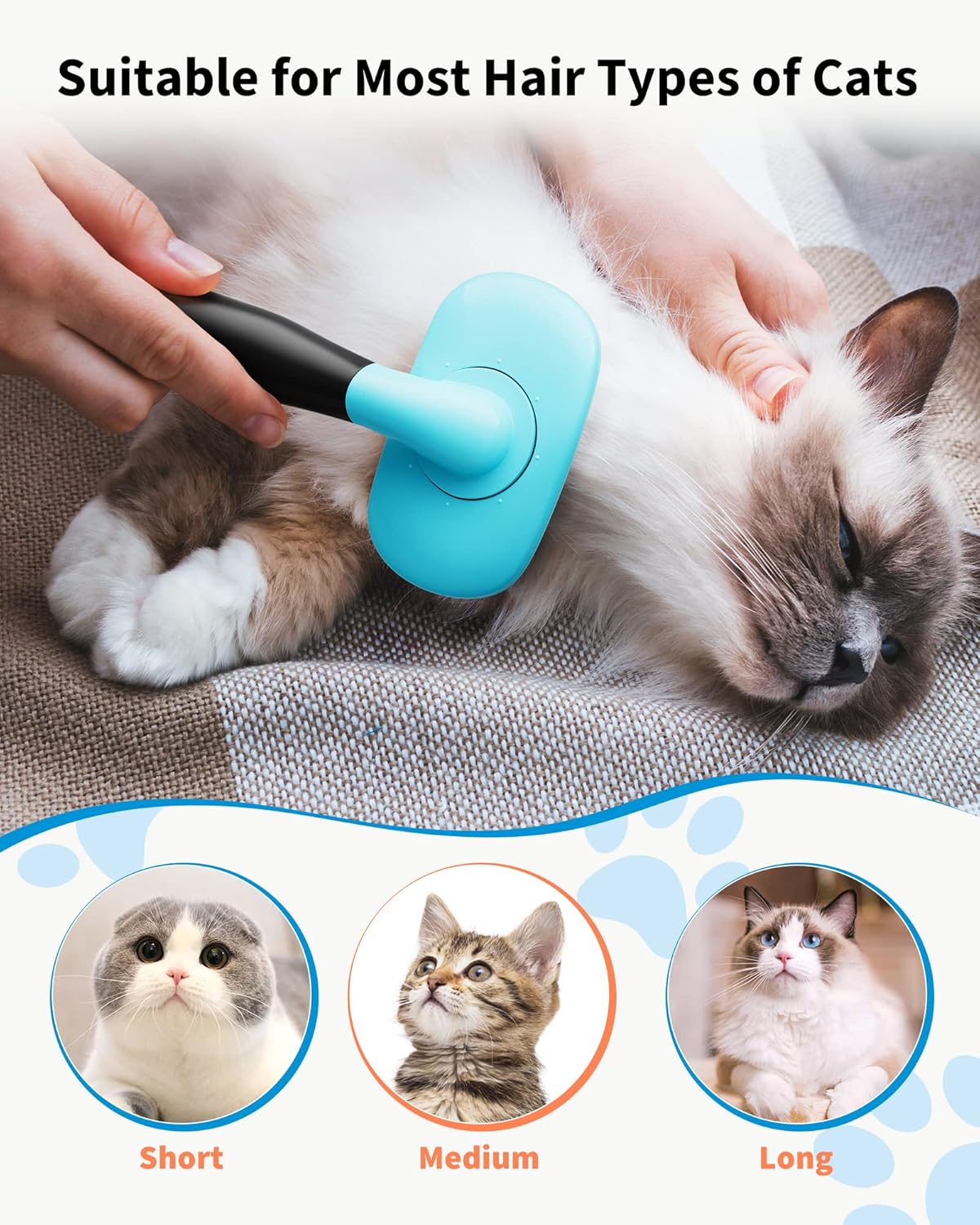 KFX-7533373 Pet Grooming Brush for Dogs and Cats - Stainless Steel Bristles, Comfort Grip Handle, Easy Cleaning, Long and Short Hair