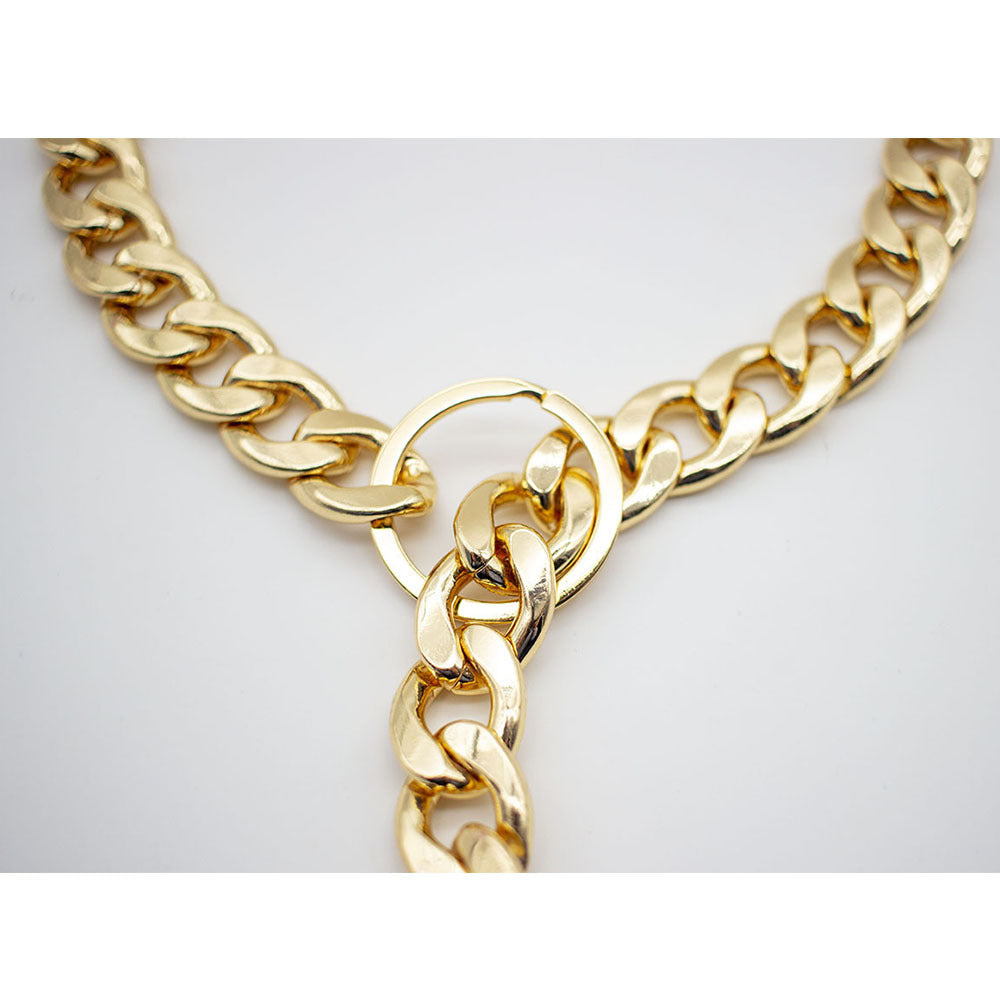 KFX-7533885 Stylish Metal Pet Necklace in Silver or Gold - Adjustable Sizes for Neck Circumferences Up to 50cm