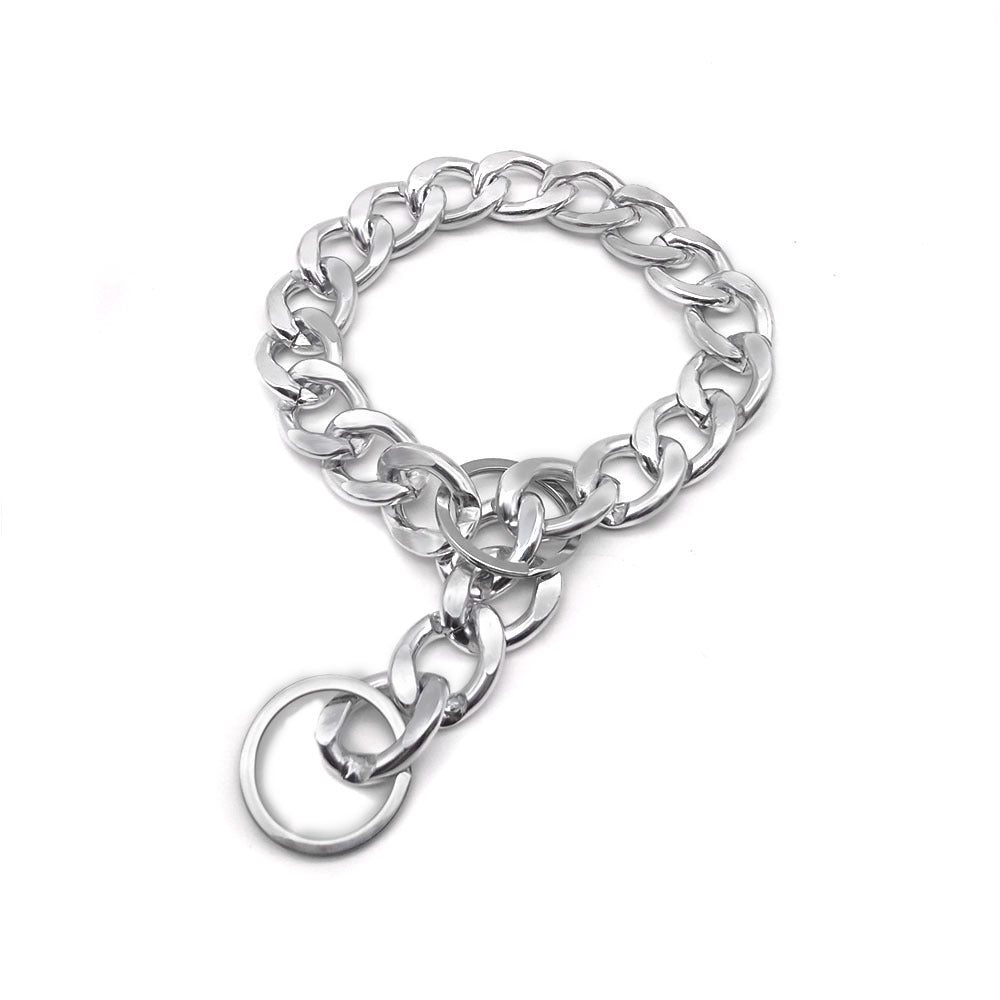 KFX-7533885 Stylish Metal Pet Necklace in Silver or Gold - Adjustable Sizes for Neck Circumferences Up to 50cm