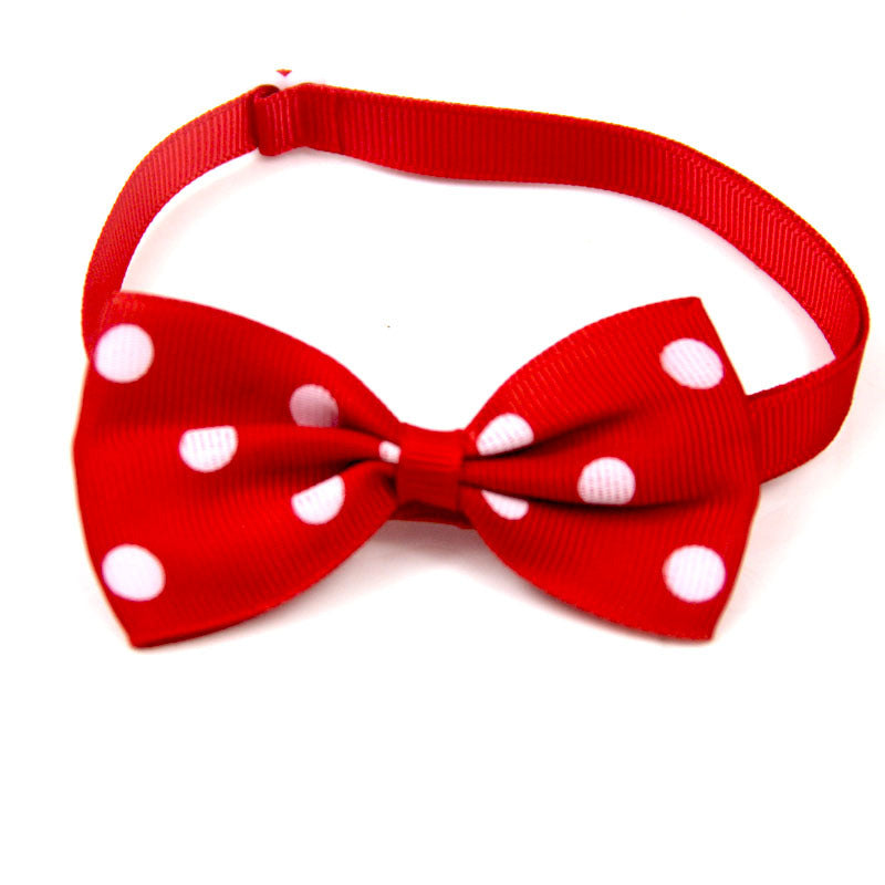 KFX-7534141 Adjustable 20-36CM Dot Bow Pet Accessory in 15 Color Options