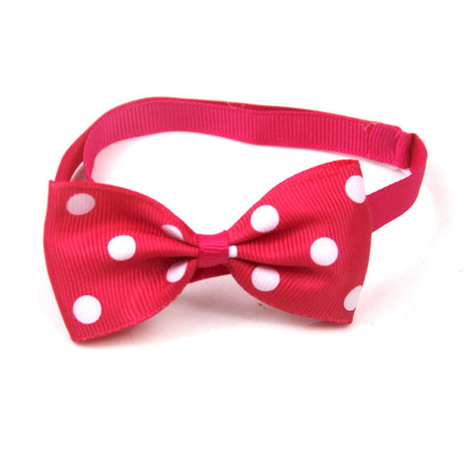 KFX-7534141 Adjustable 20-36CM Dot Bow Pet Accessory in 15 Color Options