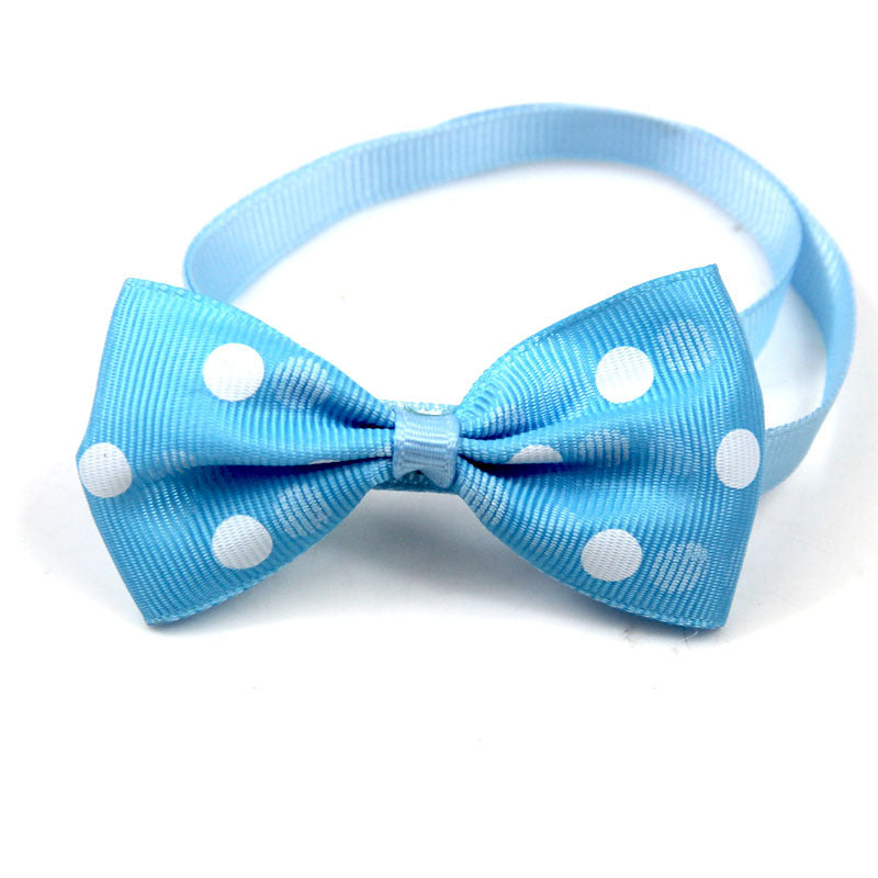 KFX-7534141 Adjustable 20-36CM Dot Bow Pet Accessory in 15 Color Options