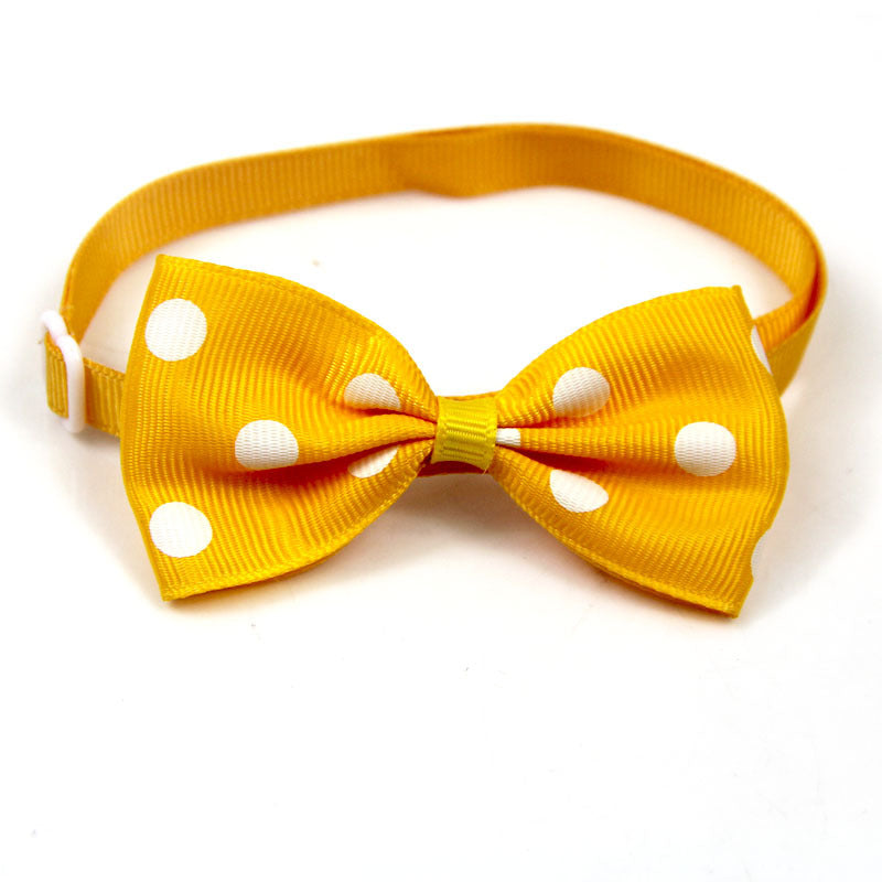 KFX-7534141 Adjustable 20-36CM Dot Bow Pet Accessory in 15 Color Options