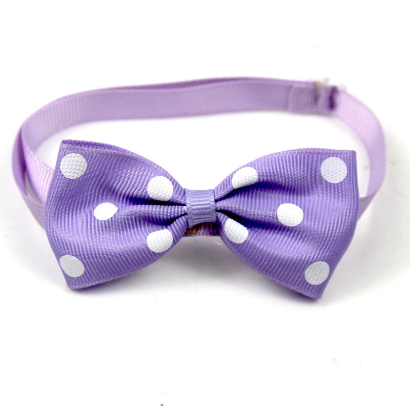 KFX-7534141 Adjustable 20-36CM Dot Bow Pet Accessory in 15 Color Options