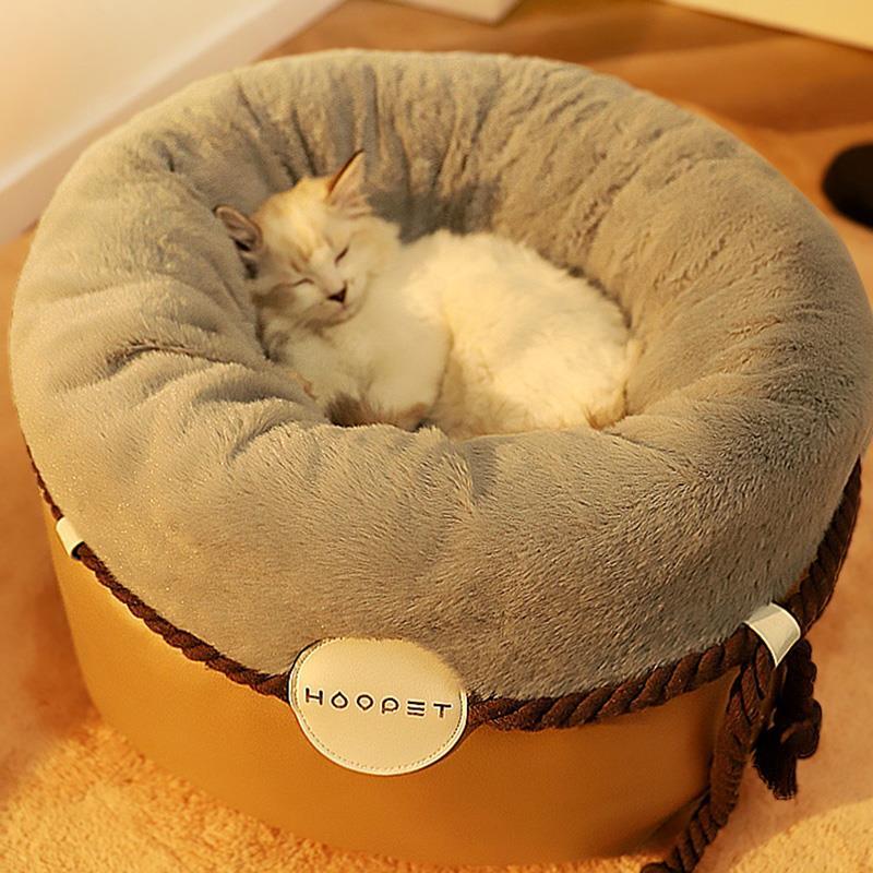 KFX-7535933 Cozy Solid Color Cat Nest with Plush Padding - Available in Two Sizes
