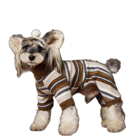 KFX-7537469 Striped Warm Sweater for Dogs - Perfect for Schnauzer, Teddy, Bichon, and Maltese - Various Sizes Available