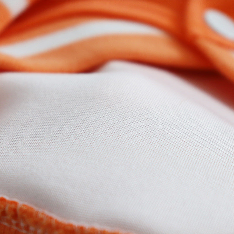 KFX-7538237 Casual Cotton Baseball Suit for Small Dogs in Orange - Teddy Bugs Law Design, Available in Multiple Sizes