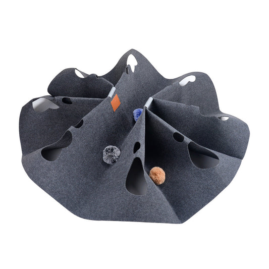 KFX-7538493 Cat Hole Blanket in Gray/Blue - Flame Retardant Polyester with Alloy Accents
