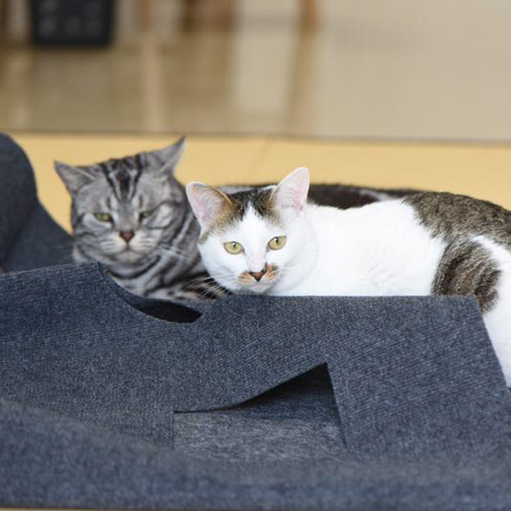 KFX-7538493 Cat Hole Blanket in Gray/Blue - Flame Retardant Polyester with Alloy Accents