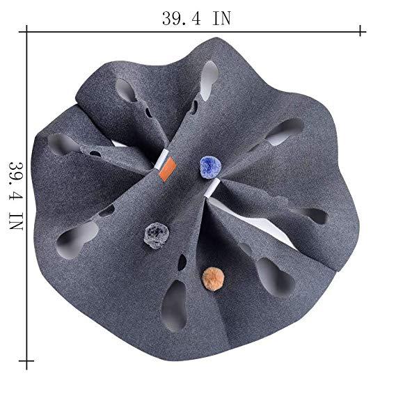 KFX-7538493 Cat Hole Blanket in Gray/Blue - Flame Retardant Polyester with Alloy Accents
