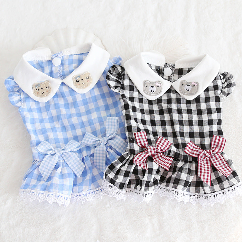 KFX-7539261 Plaid Skirt Collar for Dogs and Cats - Fashionable Cloth Accessory