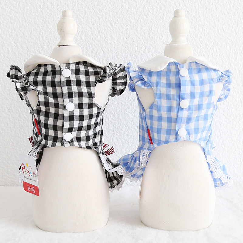 KFX-7539261 Plaid Skirt Collar for Dogs and Cats - Fashionable Cloth Accessory