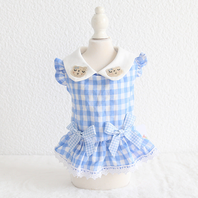 KFX-7539261 Plaid Skirt Collar for Dogs and Cats - Fashionable Cloth Accessory