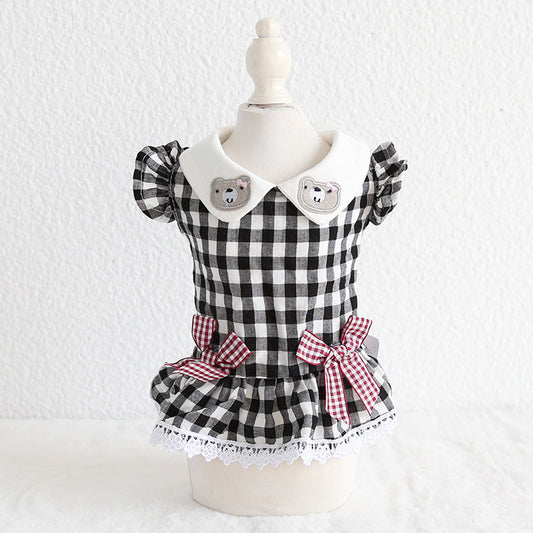 KFX-7539261 Plaid Skirt Collar for Dogs and Cats - Fashionable Cloth Accessory