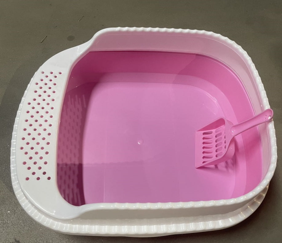 KFX-7543101 Compact Cat Litter Box for Easy Cleanup and Space-Saving Design