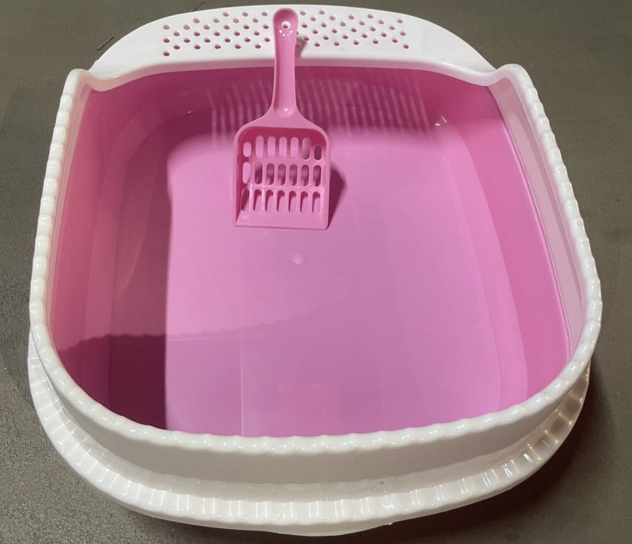 KFX-7543101 Compact Cat Litter Box for Easy Cleanup and Space-Saving Design
