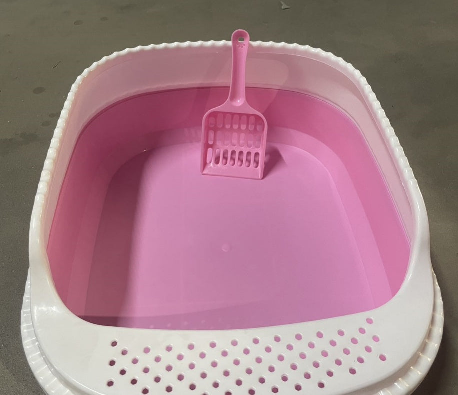 KFX-7543101 Compact Cat Litter Box for Easy Cleanup and Space-Saving Design