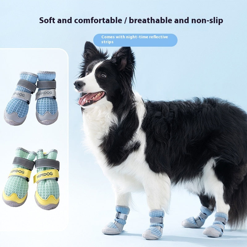 KFX-7544253 Breathable Summer Dog Shoes for All Sizes - Anti-Scald, Wear-Resistant, Cartoon Style Footwear