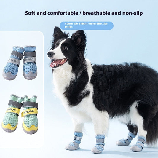 KFX-7544253 Breathable Summer Dog Shoes for All Sizes - Anti-Scald, Wear-Resistant, Cartoon Style Footwear