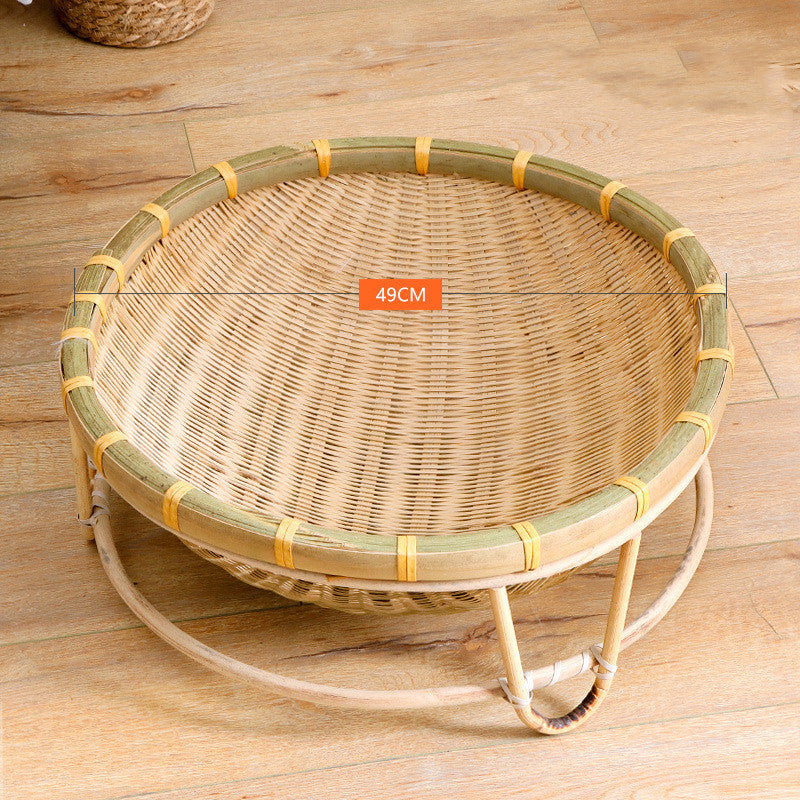 KFX-7547453 Bamboo Cat Nest - Washable Semi-Enclosed Woven Bed for Comfort