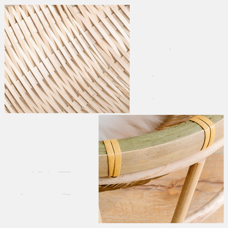 KFX-7547453 Bamboo Cat Nest - Washable Semi-Enclosed Woven Bed for Comfort