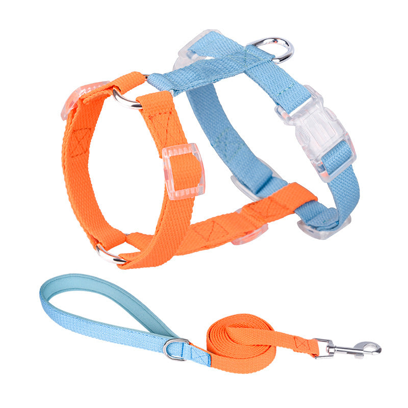 KFX-7552445 Color Matching Anti-Breakaway Pet Leash and Chest Strap Set in Various Colors