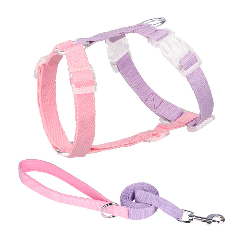 KFX-7552445 Color Matching Anti-Breakaway Pet Leash and Chest Strap Set in Various Colors