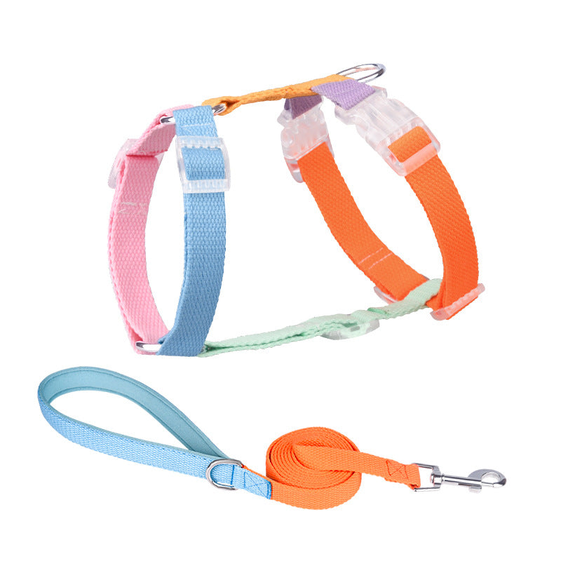KFX-7552445 Color Matching Anti-Breakaway Pet Leash and Chest Strap Set in Various Colors