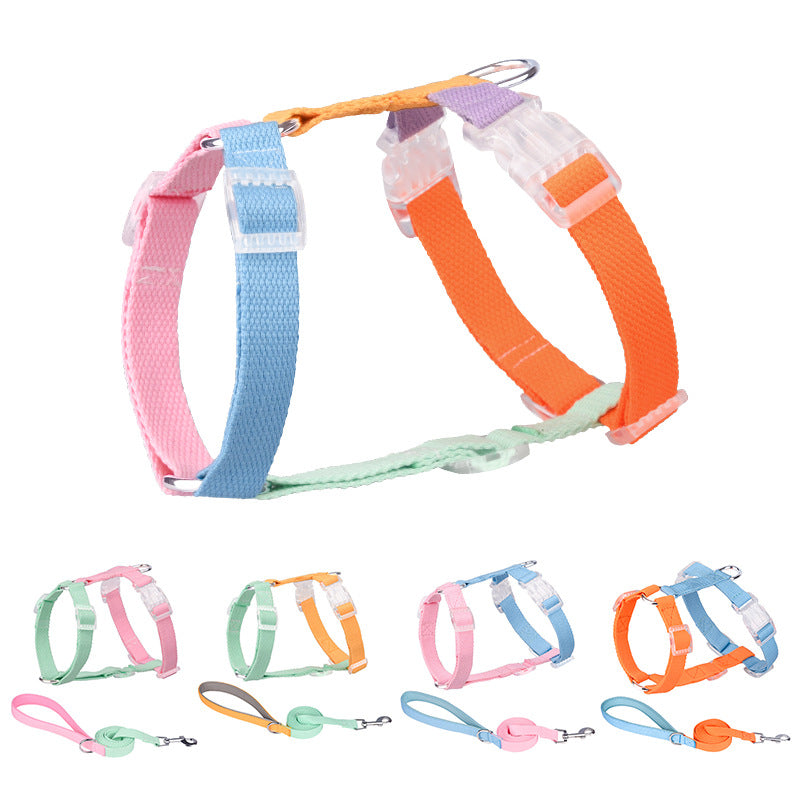 KFX-7552445 Color Matching Anti-Breakaway Pet Leash and Chest Strap Set in Various Colors