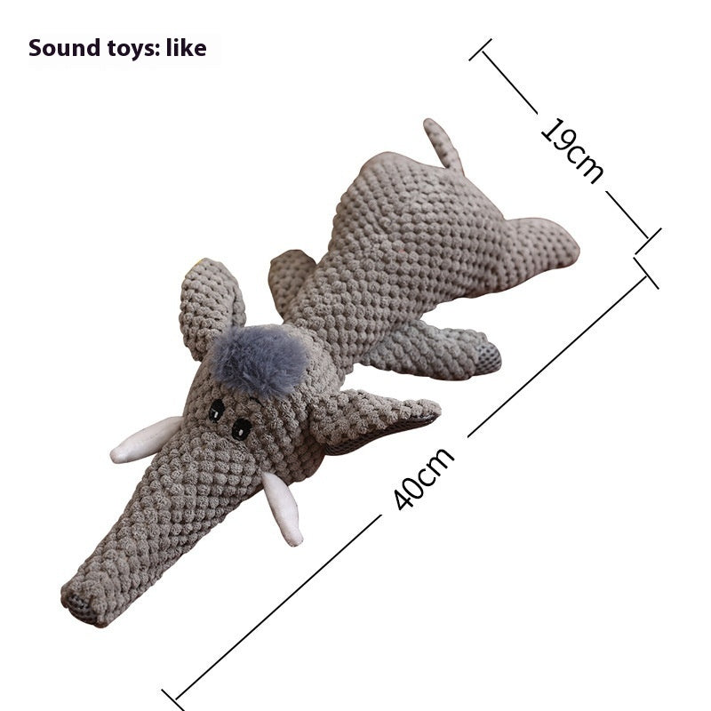 KFX-7552829 Interactive Plush Dog Toy for Molar Teeth Cleaning - Long Lion, Elephant, Wolf, Monkey, Rhinoceros & More