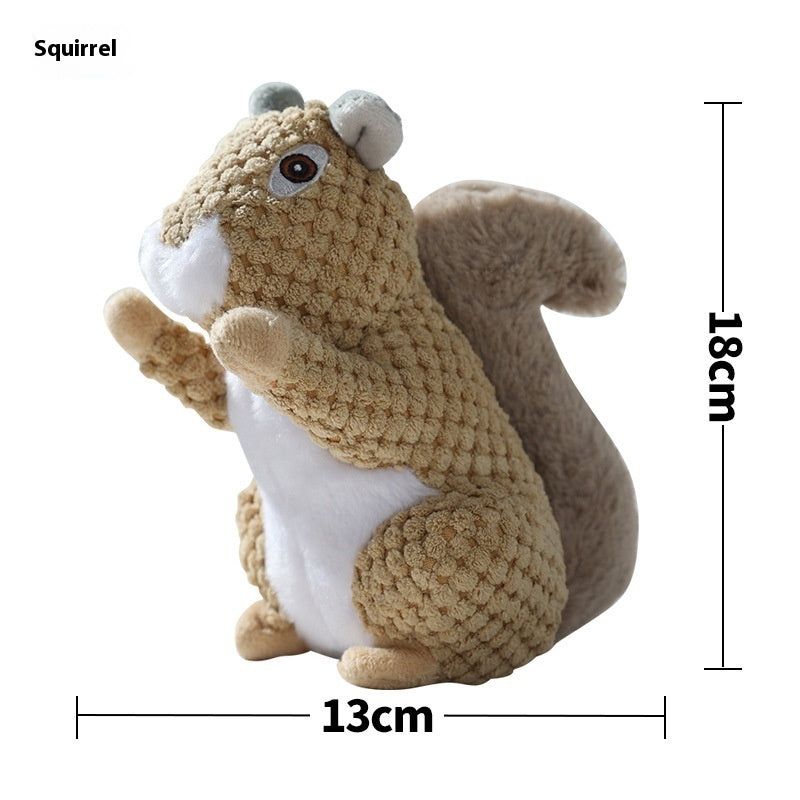 KFX-7552829 Interactive Plush Dog Toy for Molar Teeth Cleaning - Long Lion, Elephant, Wolf, Monkey, Rhinoceros & More