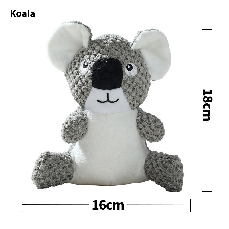 KFX-7552829 Interactive Plush Dog Toy for Molar Teeth Cleaning - Long Lion, Elephant, Wolf, Monkey, Rhinoceros & More