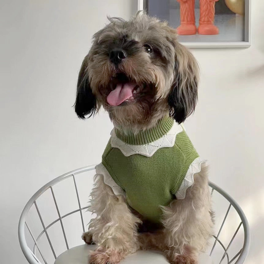 KFX-7558589 Cozy Flower Blossom Sweater for Dogs and Cats - Autumn & Winter Pet Wear