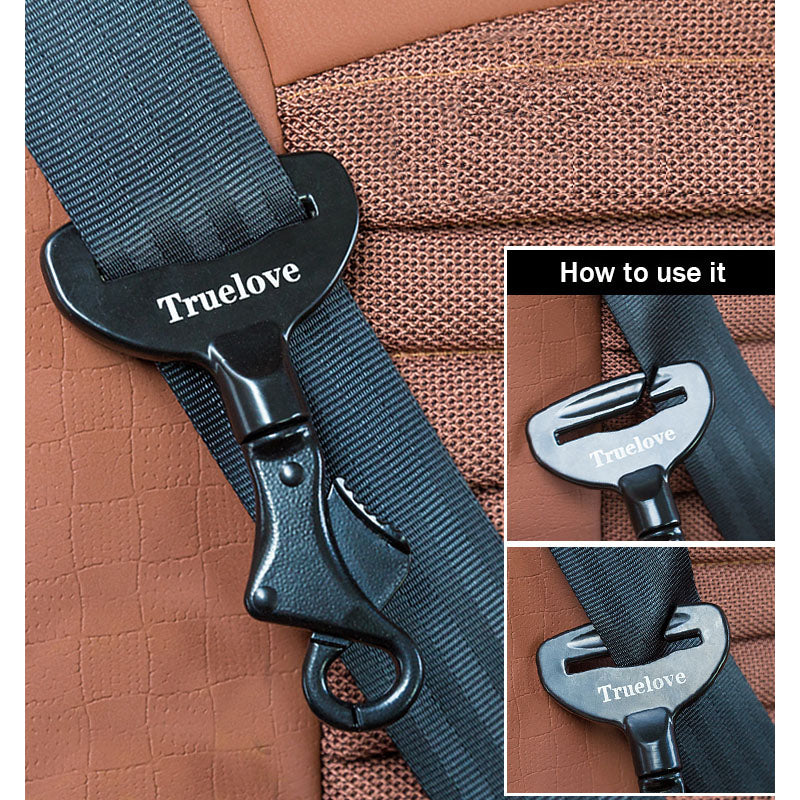 KFX-7561533 Pet Safety Buckle for Car - Aluminum Holder, Sturdy and Easy to Use, Black, 12.5x7x1.5cm