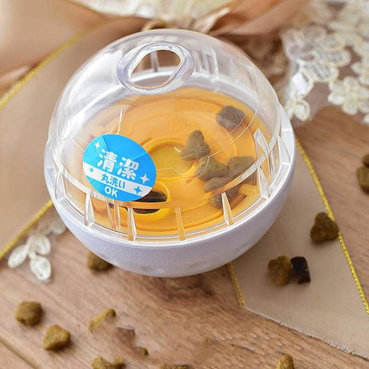 KFX-7565501 Interactive Dog Food Tumbler Puzzle Ball - Soft Glue Material, 82mm Diameter, Ideal for Dogs Under 6kg
